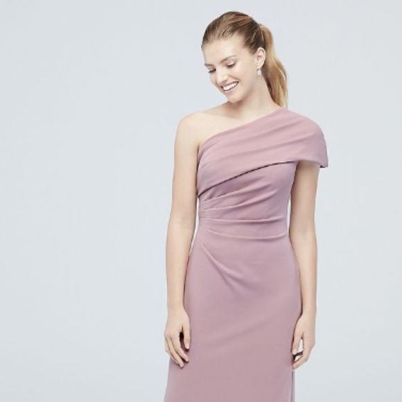 David's Bridal Ruched One-Shoulder bridesmaid - Picture 1 of 5